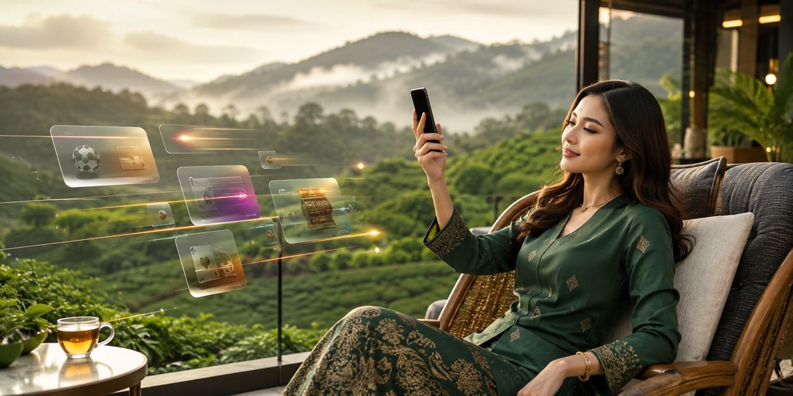 Pengguna mengakses kasino mudah alih 80100 di Malaysia dengan telefon pintar